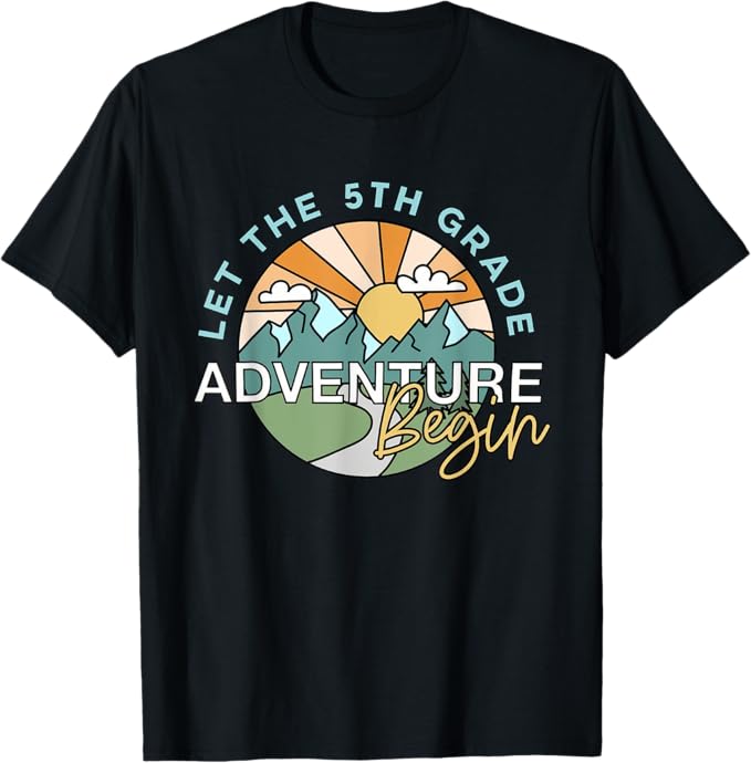 Retro 5th Grade Adventure Motivation for Teachers & Parents T-Shirt
