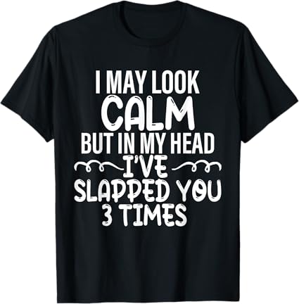 i may look calm but in my head i've slapped you 3 time funny T-Shirt